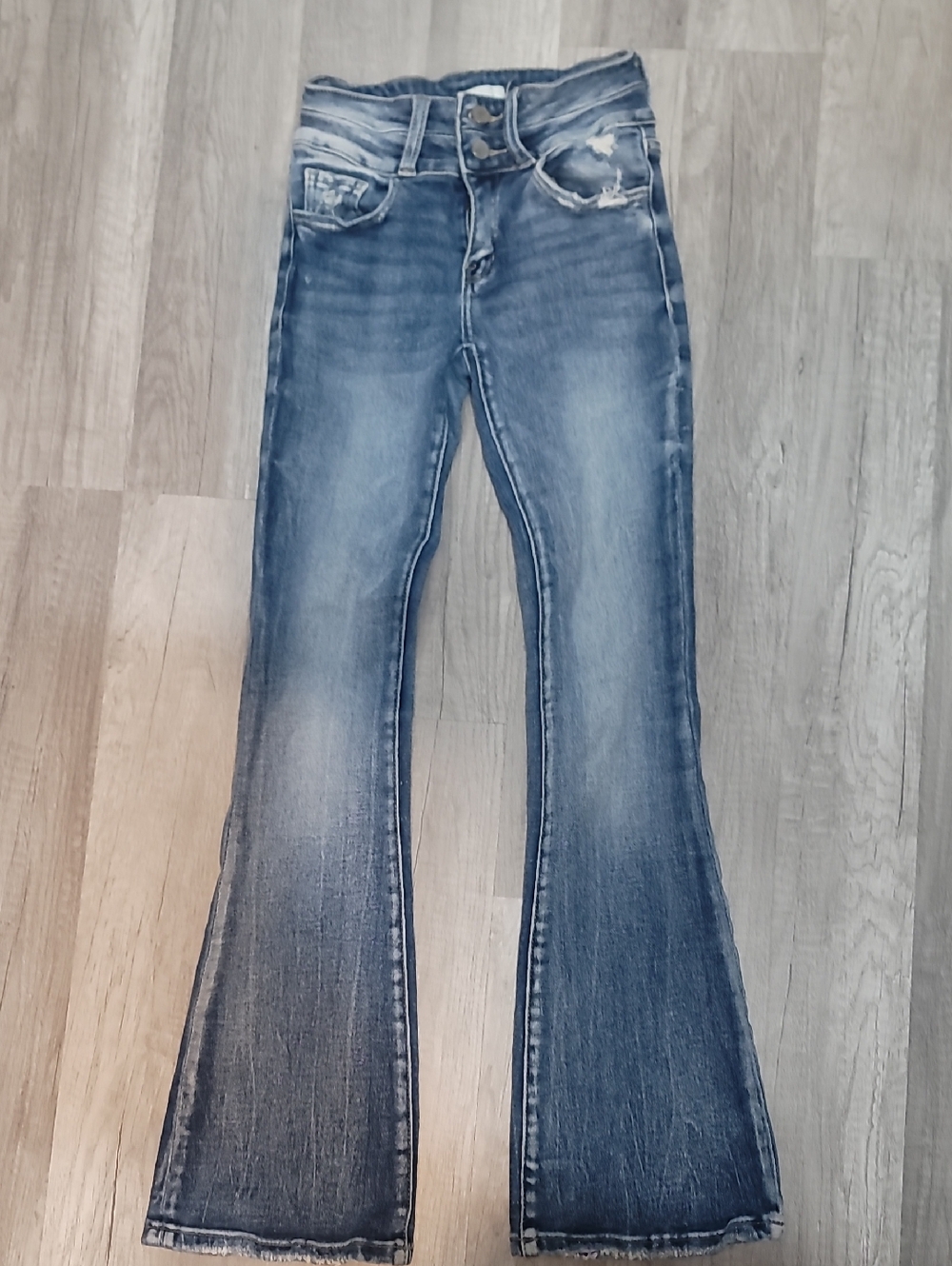BKE Girls Faded Blue Flared Jeans